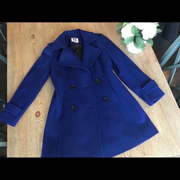 Calvin Klein Wool Cashmere Blend Peacoat With Free Infinity Scarf Sold Calvin Klein Black Velvet Pea Coat